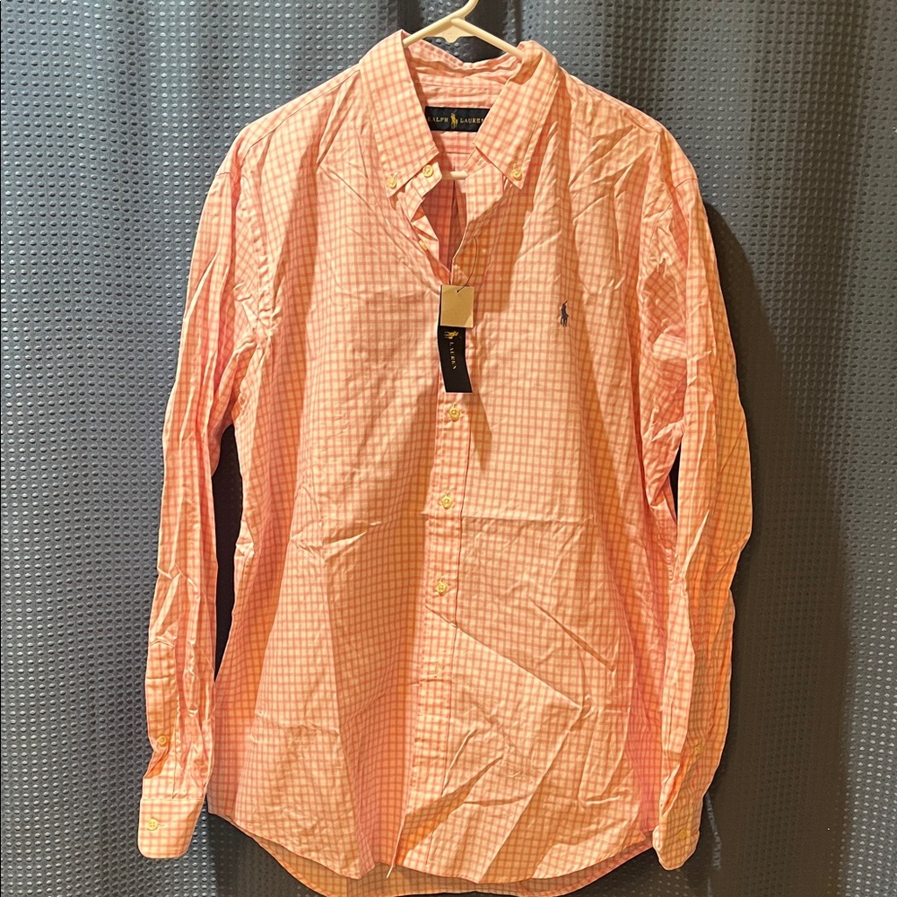 Classic Men's Pink Plaid Button Down Shirt